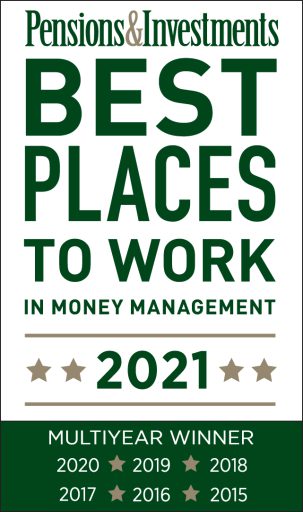 Pensions & Investments Best Places to Work in Money Management 2021 Award