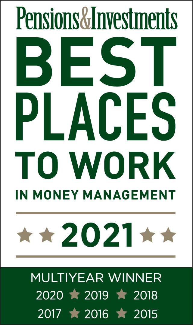 Pensions and Investments Best Places To Work In Money Management Award 2021